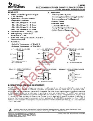 LM4041DQDBZT datasheet  